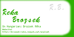 reka brozsek business card